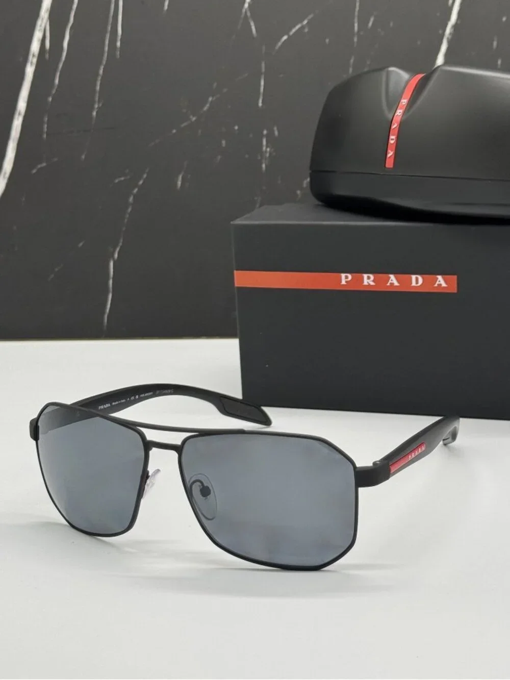 Prada Linea Rossa PS51VS DG05Z1 Men Black Gray Sport Sunglasses Authentic NEW